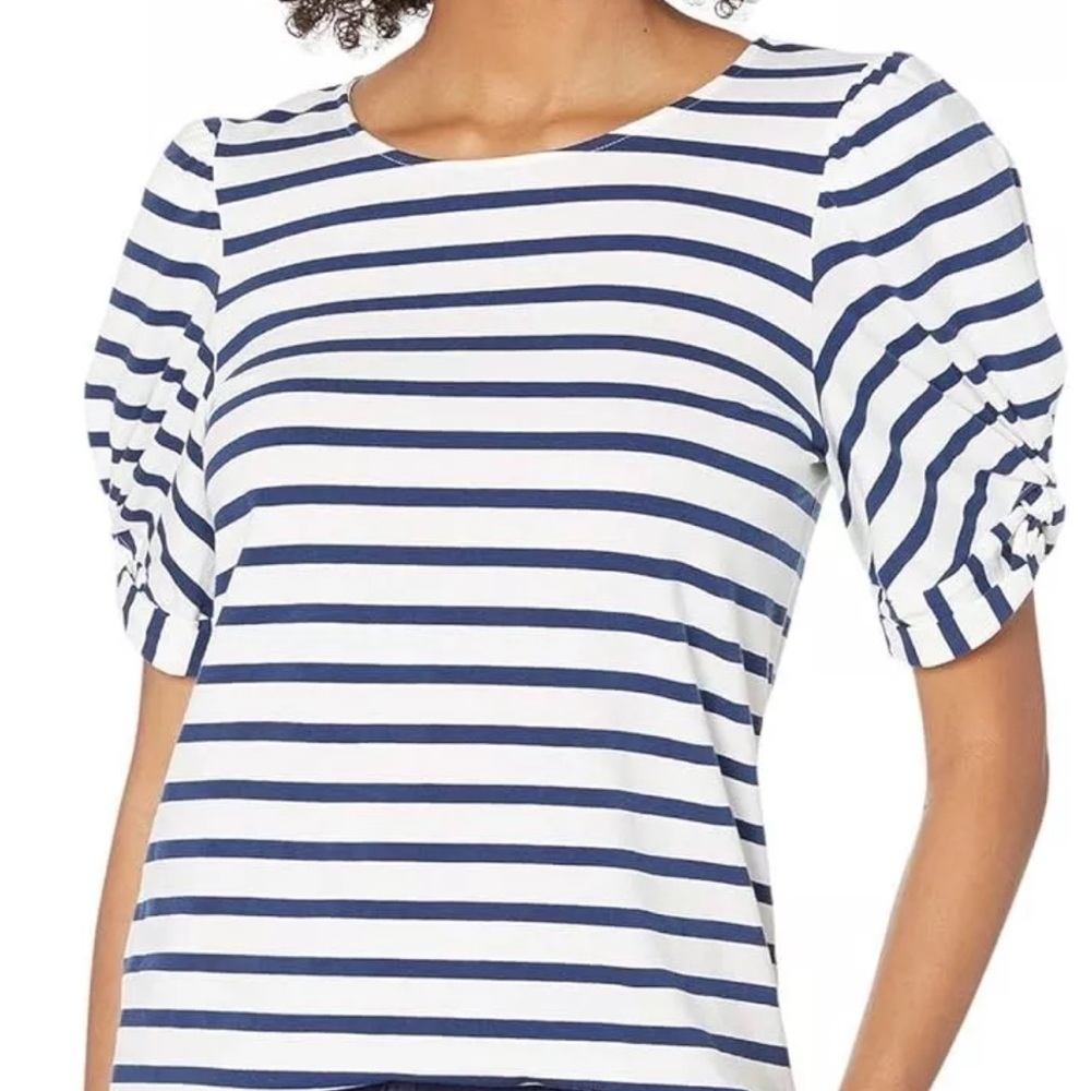 Lilly Pulitzer Elisabette top sz S, High Tide Navy Perfect Pair Stripe